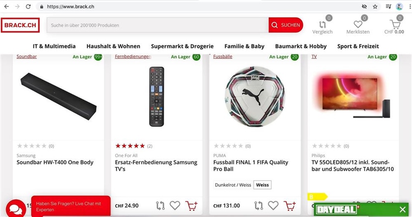 BRACK.CH  – die 1a-Adresse  Olineshoppen zu attraktiven Spezialkonditionen
